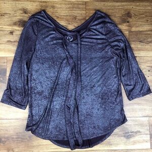24/7 Maurices Shimmery Purple Stretch Blouse
